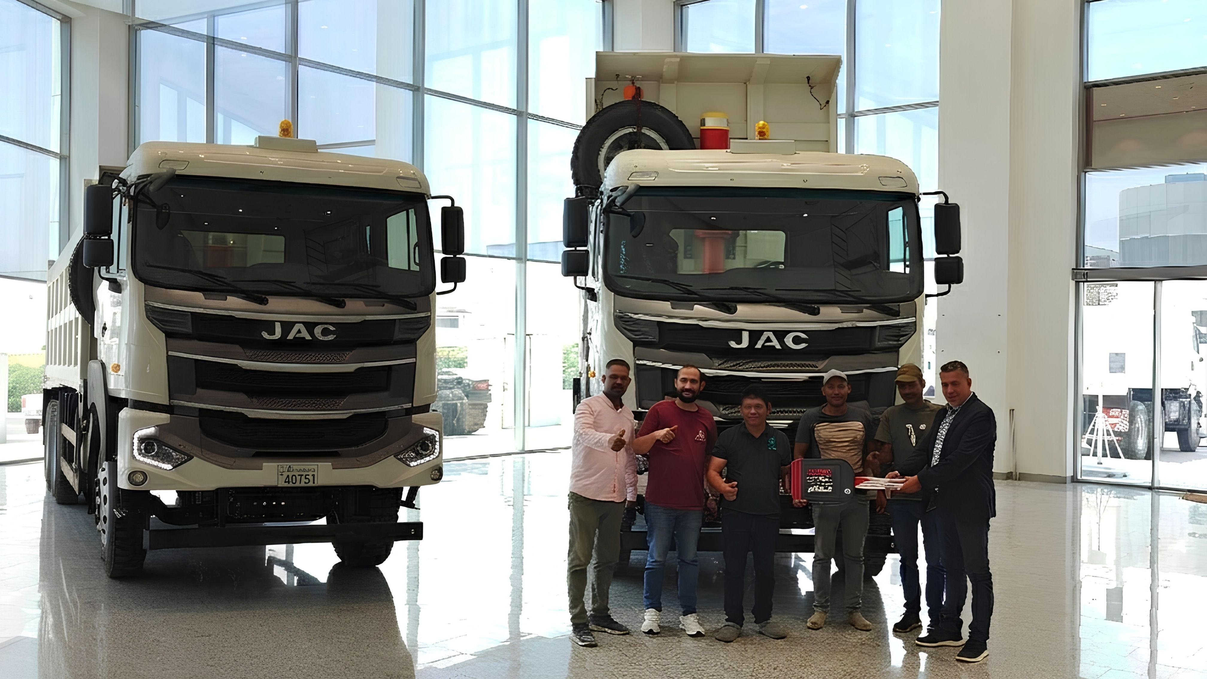 Successful Delivery of the First JAC Demate 6x4 Dumpers to Green Line Co. for General Contracting